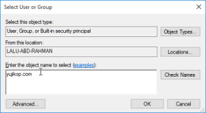 Enter the object name to select