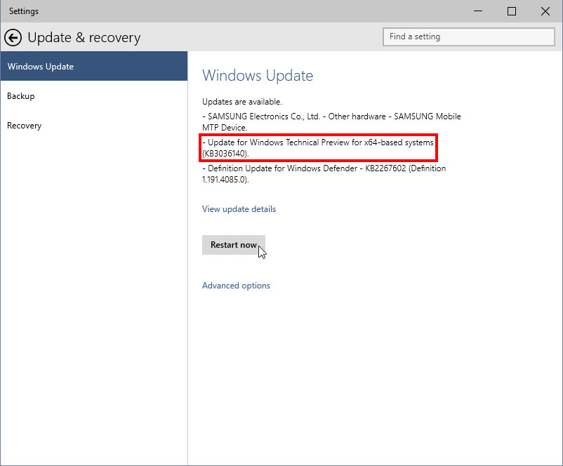 update Windows 10 Preview KB3036140 ITPOIN