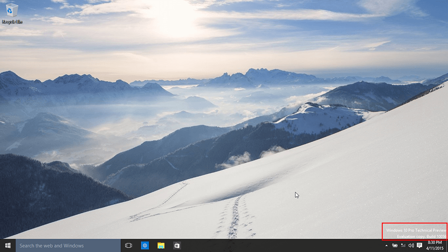 Desktop Windows 10 build 10056
