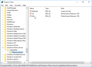 default registry photo viewer windows 10