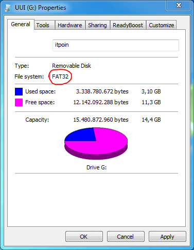 Jenis Fyle system format flash disk