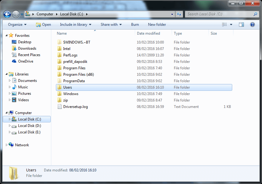 Windows BT folder upgrade windows 10