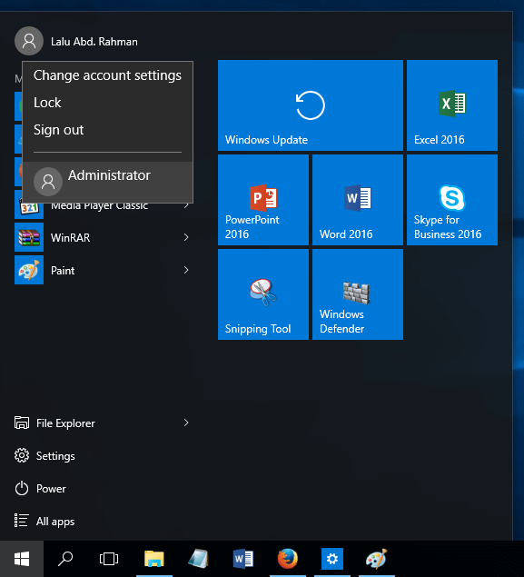 Cara masuk sebagai Administrator di Windows 10