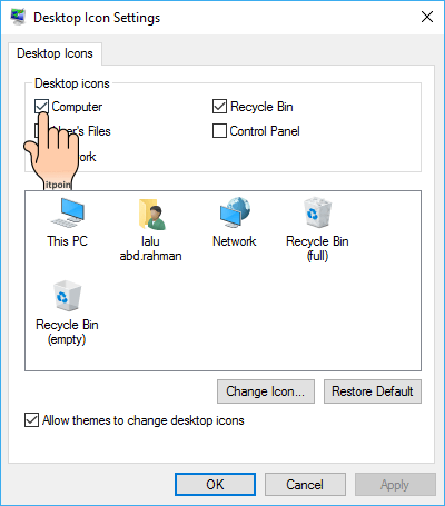 Cara Menampilkan Icon Computer (This PC) di Desktop Windows 10