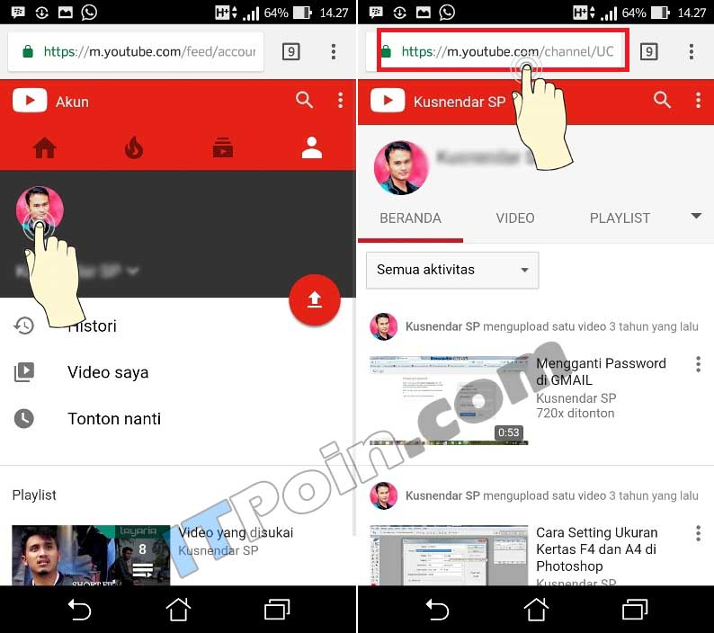 Cara Melihat URL Link Channel Youtube Sendiri di Android