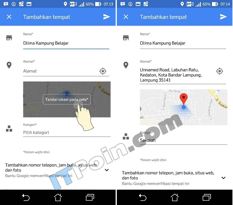 Cara Membuat titik lokasi google maps Android