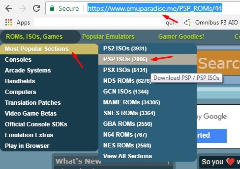 Download ISO PPSSPP di Emuparadise
